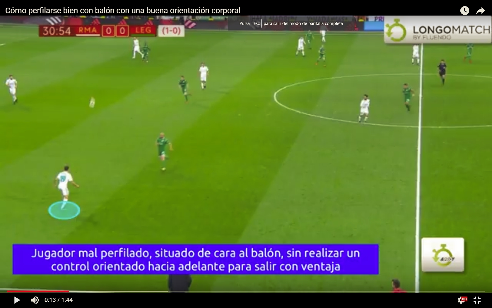 Cómo perfilarse bien con balón con una buena orientación corporal